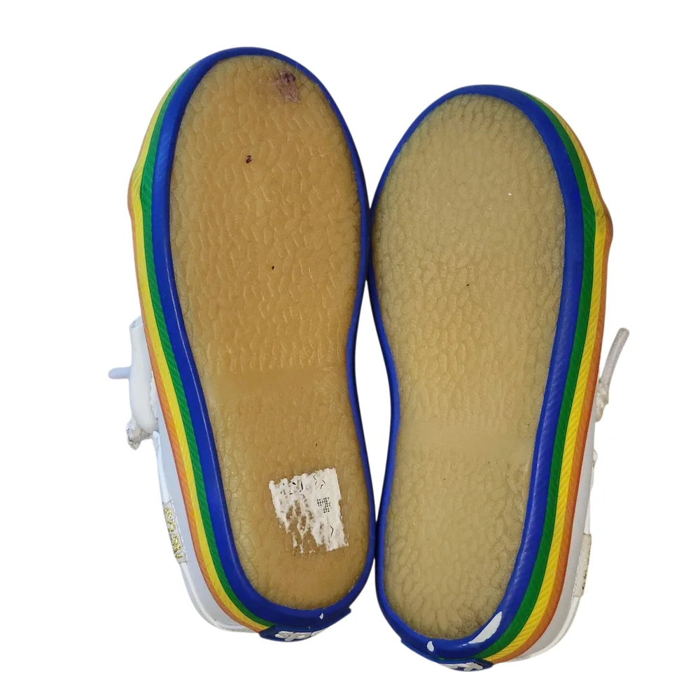 Converse White Sneakers with Rainbow Sole‎